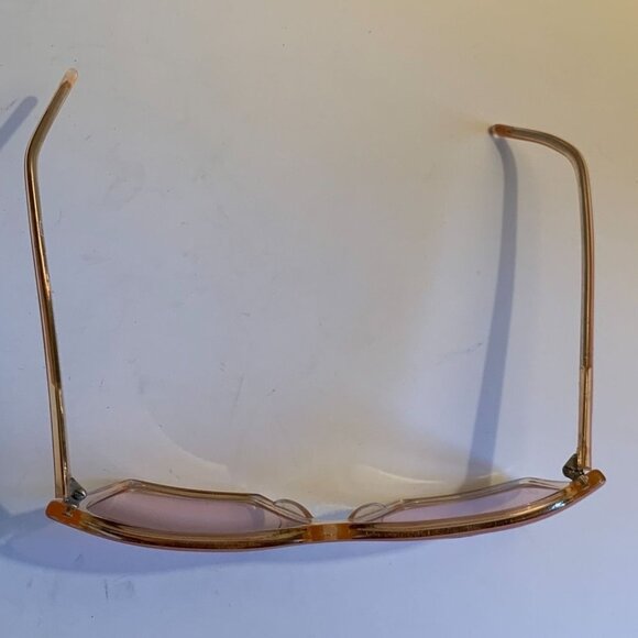 1970s Vintage Pink Sunglasses Square Bar Frame Oversized Plastic main image 4